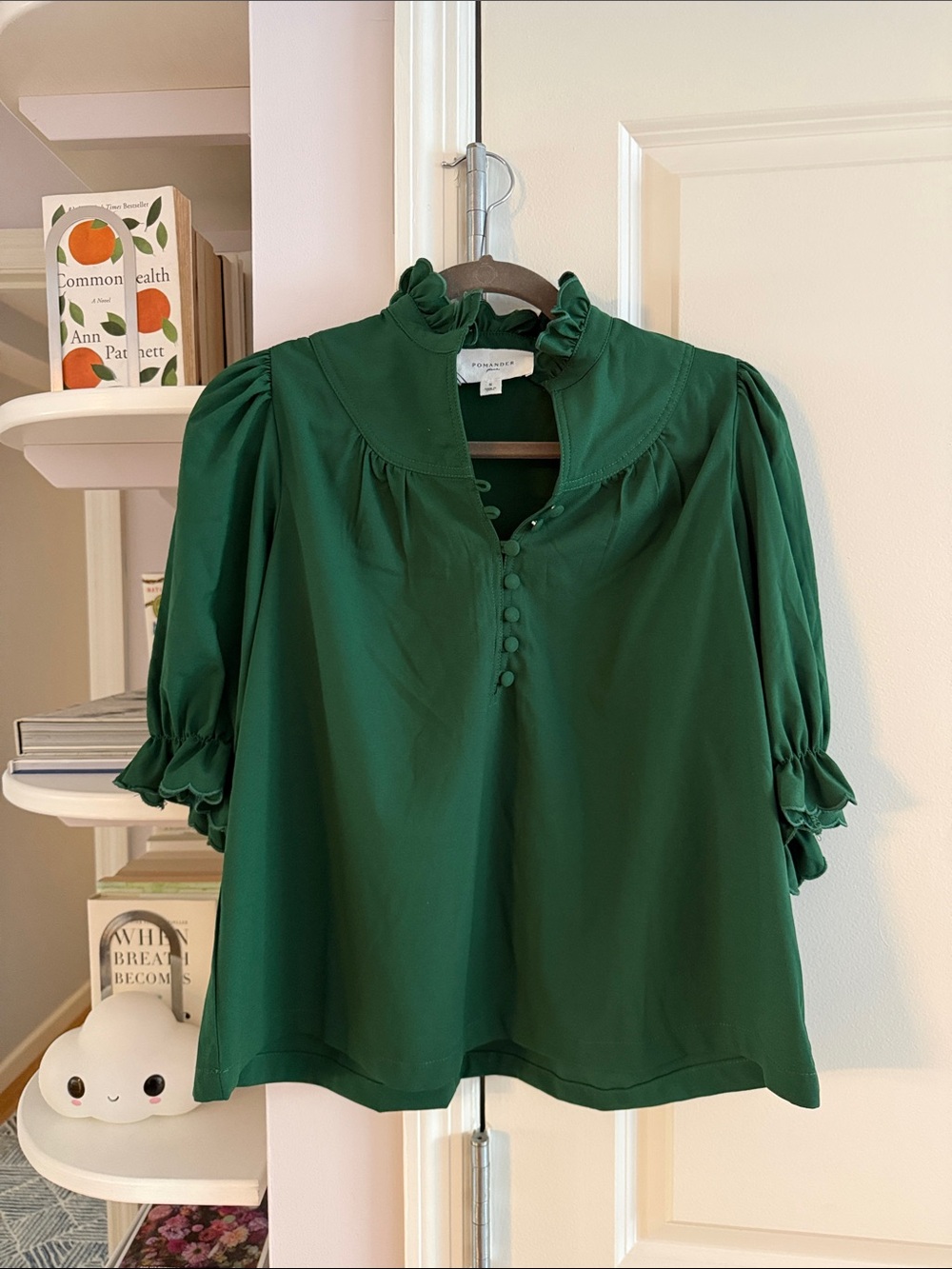 Tuckernuck Pomander Place Hunter Green Selena Blouse